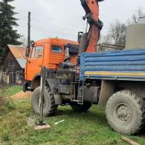 Камаз вездеход с краном (кму) и буром, в Боровичах