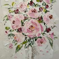 Картина маслом Цветы Мастихином, в Москве