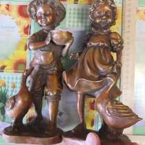 Бронзовые статуэтки Мальчик с гусиком и Девочка с гусиком, с, в Ставрополе