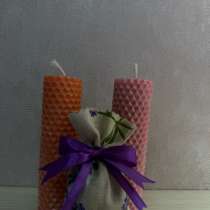 Свечи из вощины 2 шт, с ароматом апельсина и грейпфрута, в Мичуринске