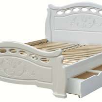 Белая двуспальная кровать ящиком от фабрики Нимфа, в Брянске