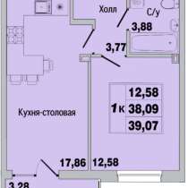 Продается 1 комнатная квартира, в Батайске