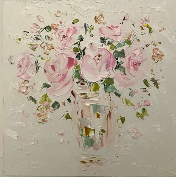 Картина маслом Цветы мастихином