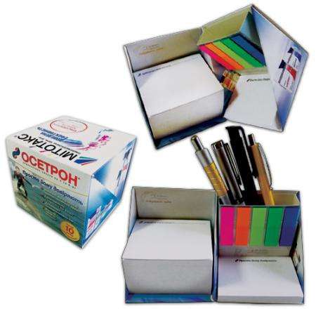 Канцелярский набор со стикерами типа Post-it и цветными закладками. в фото 4
