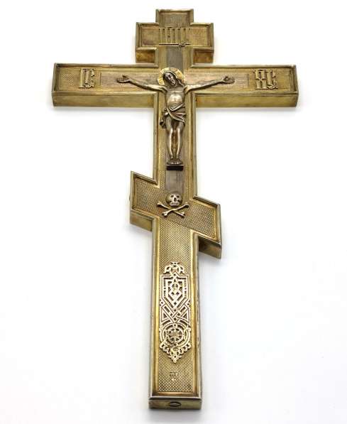 Старинный напрестольный крест. Серебро «84». Москва, 1890 г