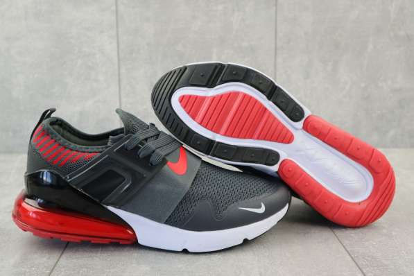 Кроссовки Nike весна-осень, мужские, текстиль, серо-красные в фото 5