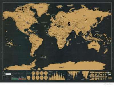 Карта мира со скретч-слоем в Иркутске фото 4