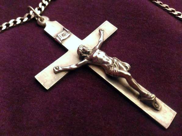 Крест наперсный аббатский (епископский) серебро, Италия