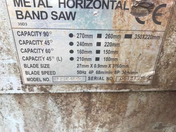 Ленточнопильный станок WS-350DE в Москве фото 6