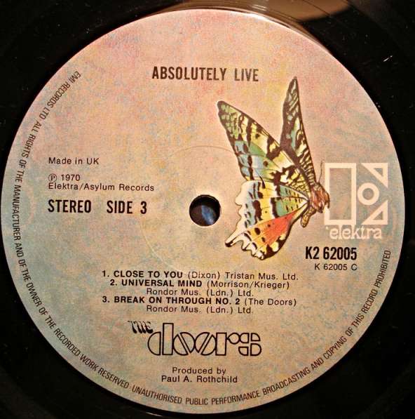 Пластинка виниловаяd The Doors - Absolutely Live(UK) в Санкт-Петербурге фото 5