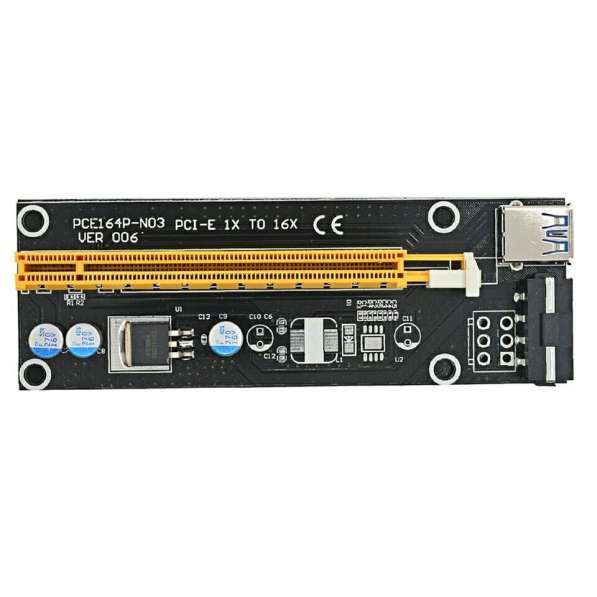 Райзер riser PCI-E x1-x16 60см доп питание molex в Красноярске фото 9