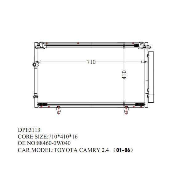 Радиатор кондиционера TOYOTA CAMRY, WINDOM 2001-