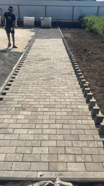 Укладка брусчатки плитки асфальть