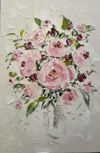 Картина маслом Цветы Мастихином