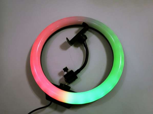 Кольцевая LED лампа RGB MJ26 26см 1 крепл. тел USB в фото 5