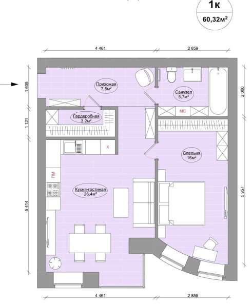 Продам однокомнатную квартиру в Тверь.Жилая площадь 60,32 кв.м.Этаж 2.Дом кирпичный. в Твери фото 40
