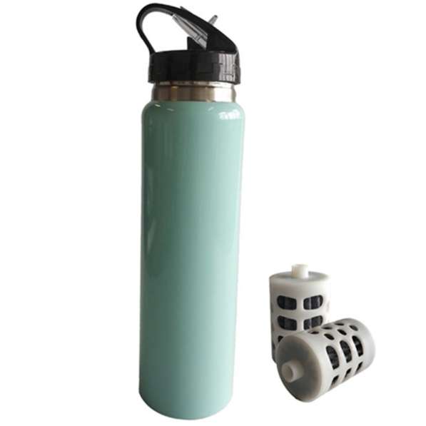Antibacterial portable water filter stainless steel bottle