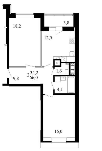 Продам двухкомнатную квартиру в Тверь.Жилая площадь 66,60 кв.м.Этаж 12.Есть Балкон. в Твери фото 25
