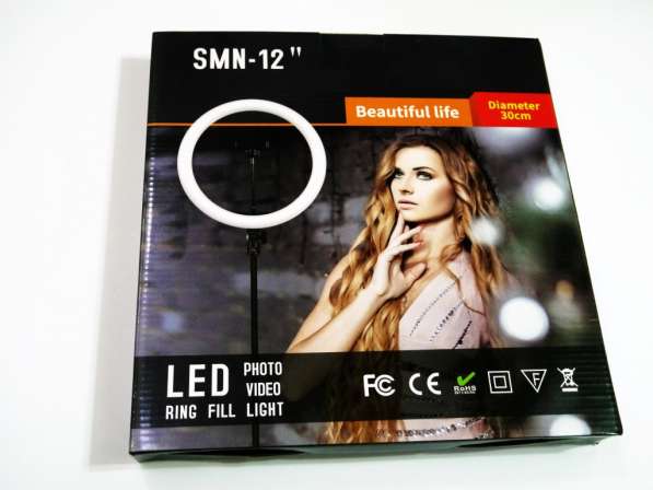Кольцевая LED лампа SMN-12 30см 1 крепл. тел USB в фото 4