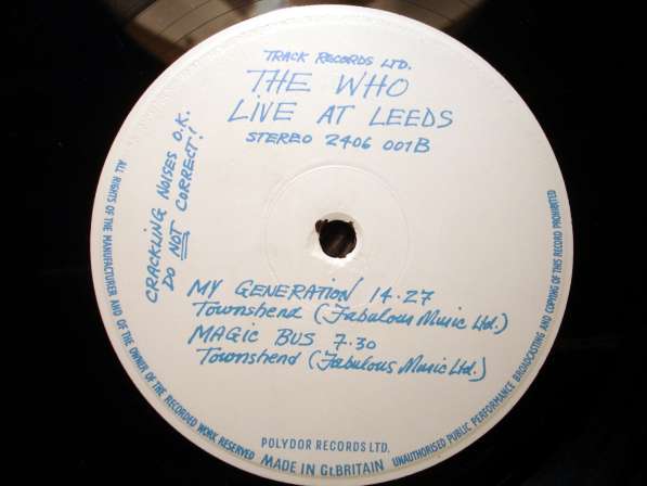 Пластинка The Who ‎– Live At Leeds (UK) в Санкт-Петербурге фото 3