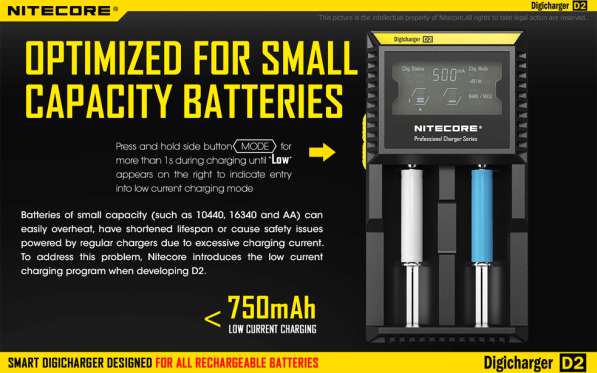 NiteCore Nitecore Digicharger D2 - Зарядное устройство для Li-Ion, Ni-MH и Ni-Cd аккумуляторов в Москве фото 4