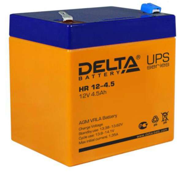 АКБ 4.5 Ач (12 В) Аккумуляторная батарея DELTA HR 12-4.5