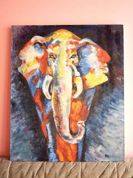 Картина маслом на холсте Слон