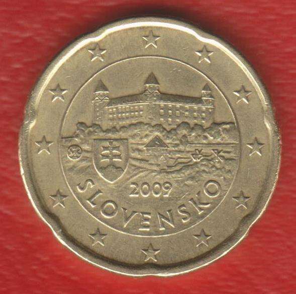 ЕВРО Словакия 20 евроцентов цент 2009 г