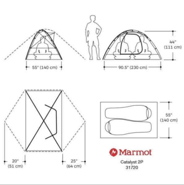 Палатка Marmot Catalyst 2P. Новая. С футпринтом в Москве фото 5