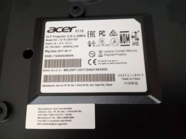 Абсолютно новый проектор Acer X115, в упаковке, УТП в Томске фото 3