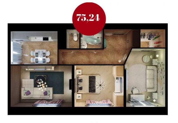 Продам трехкомнатную квартиру в Тверь.Жилая площадь 77 кв.м.Этаж 6.Есть Балкон. в Твери фото 17