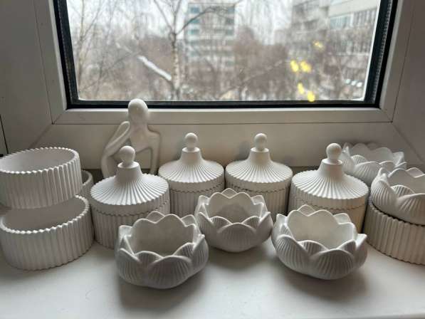 Изделия из гипса свечи вазы подносы в Москве