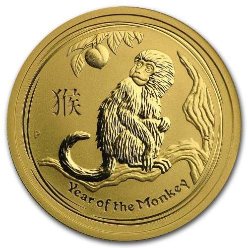Золотая монета Обезьяна 15,55 гр. 999,9