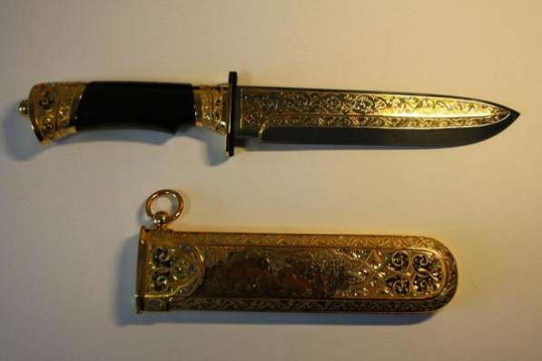 Большой подарочный нож - золотой нож в Москве