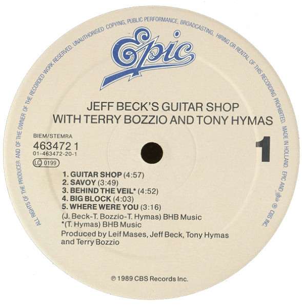 Jeff Beck - Guitar Shop (LP, 1989, Holland) в Волгограде фото 4