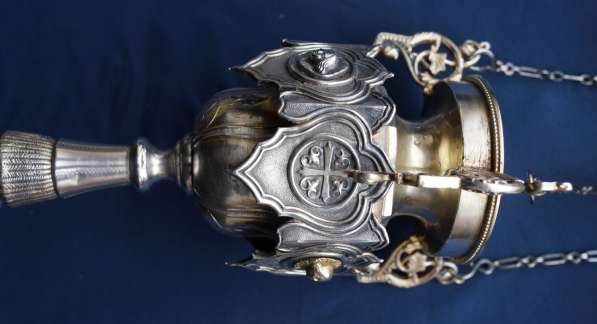 Старинная серебряная лампада огромного размера. Москва, 1854 в Санкт-Петербурге фото 15