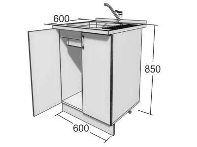 Шкаф под мойку ШНМ-60 вишня