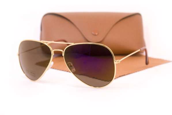 Солнцезащитные очки авиатор с футляром женские и салфеткой в фото 3
