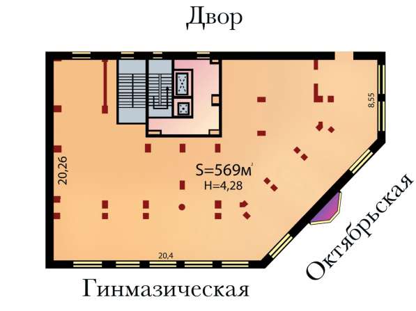 Торгово-офисное помещение 1000 м2 в Центре города в Краснодаре