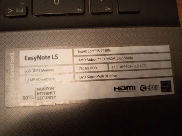 Ноутбук Packard Bell LS11HR-528RU 17'3 бу в Звенигороде фото 6