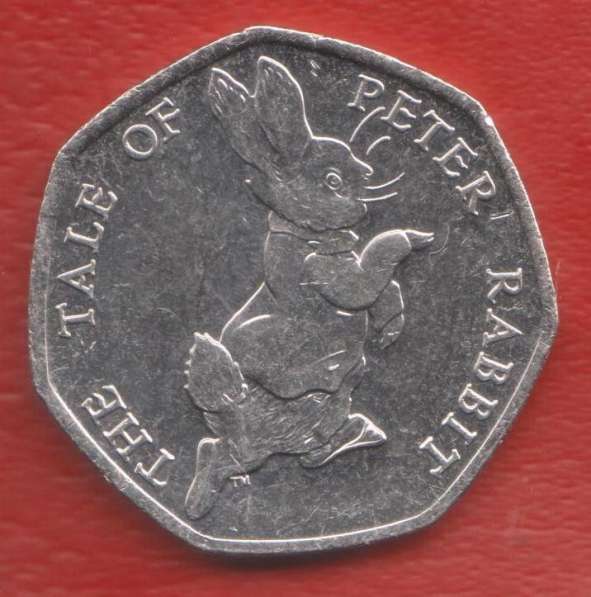 Великобритания Англия 50 пенсов 2017 Беатрис Поттер Кролик
