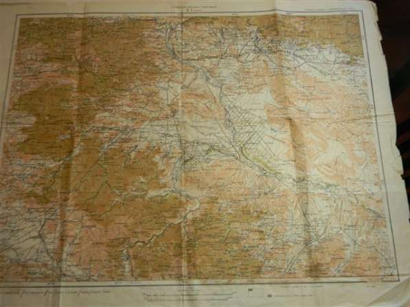 Топокарта(топографическая карта)Груз.,Арм.,Азер.ССР,Е7,1929г в фото 4