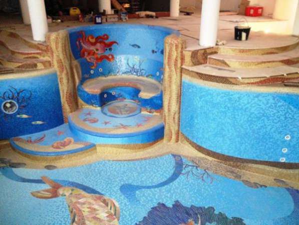 Мозаика для облицовки бассейнов, художественные и матричные мозаичные панно.