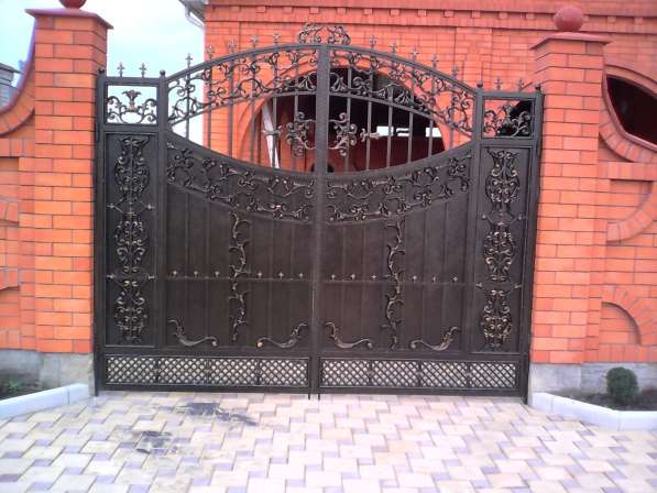 Ворота алюминиевые кованые в Белореченске фото 5