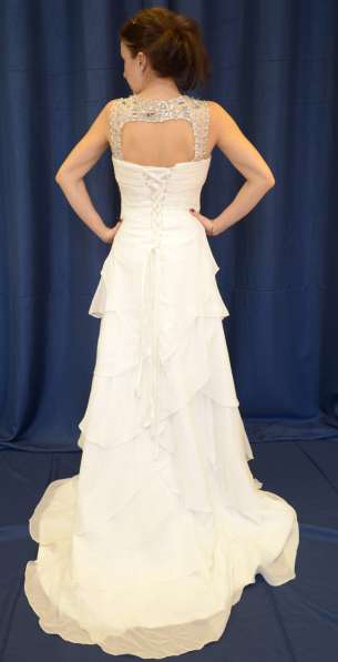 Шифоновое свадебное платье в стиле ампир в Москве фото 3