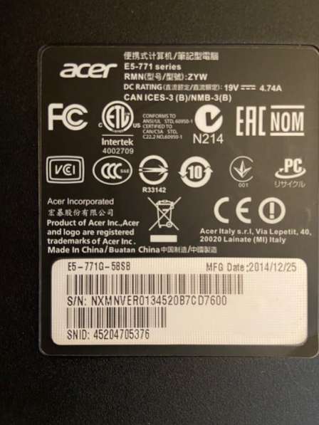 Acer E5-771G-58SB в Москве фото 4