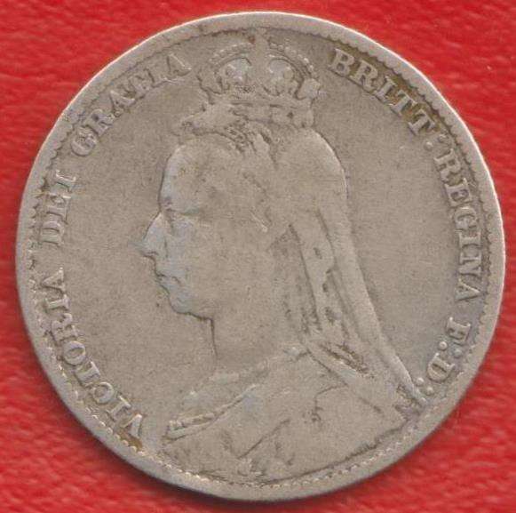 Великобритания Англия шиллинг 1890 г. Виктория серебро в Орле