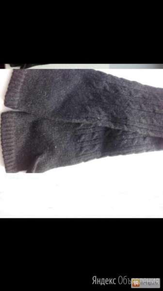 Перчатки длинные шерсть чёрные митенки вязаные женские зима в Москве фото 10