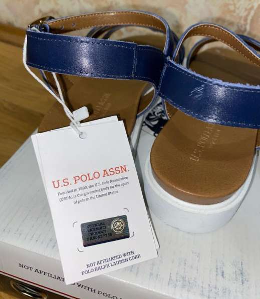 Новые синие кожаные босоножки “U. S. Polo Assn” в Москве фото 4