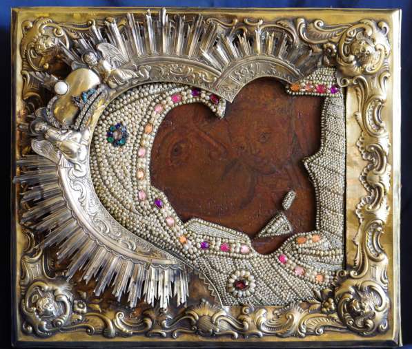 Старинный образ Матери Божией "Касперовская" в окладе. 1856г в Санкт-Петербурге фото 18